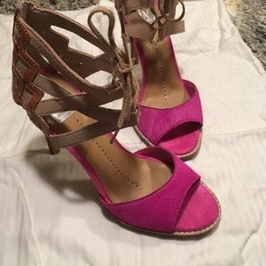 Dolce Vita front-lace sandals.